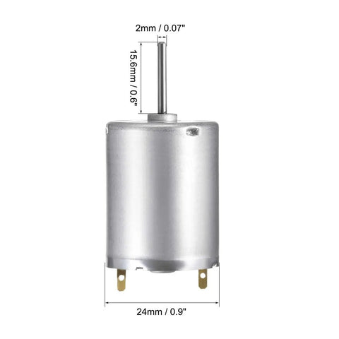 High Speed 9V DC Micro Motor For DIY RC Cars And Remote Control Projects 8700 To 9000 RPM 52mm By 24mm Shaft, front view