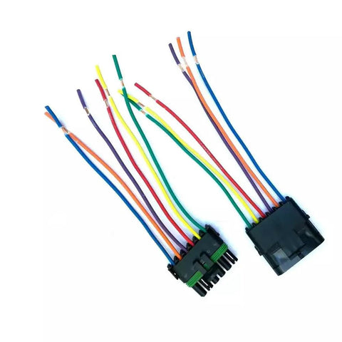 Get These 14 Awg Weather Pack 6 Pin Sealed Connector Kits With 6 Inch Pre-Assembled Wires For Super Easy Hook Up And Rock Solid Moisture Protection In Your Auto Or Outdoor Ride Today. Black 6-pin 14 AWG connector kit with pre-assembled wires