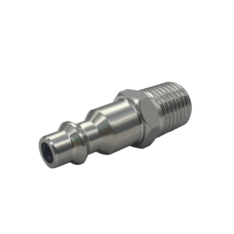 Stainless steel 1/4 NPT female to 1/4 MPT male air hose adapter with hex body