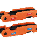Pro Folding Hex Key Set With 21 SAE And Metric Keys High Leverage Blades Two Pack Extended Reach From 3.5 To 4.5 Inches