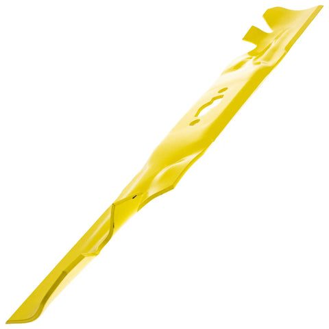 Side view of Enduro S Shaped 21.23 Inch Mower Blades 2 Pack For XT1 XT2 42 Inch Decks Replacement OEM 742P05177A-X Pro Grade Cut