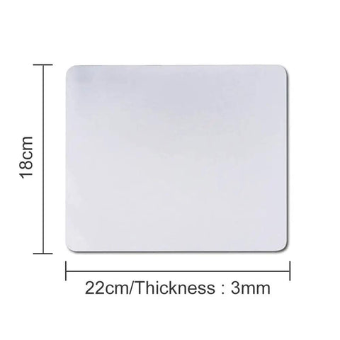Sublimation Blank White Square Mouse Pads 9.4 x 7.8 x 0.12 Inches 3mm Thick for Heat Transfer Printing with size dimensions shown