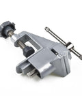 Rock Solid Compact Swivel Vise For Crafters And DIYers That Secures Quickly To Tables Or Benches And Edges in aluminum