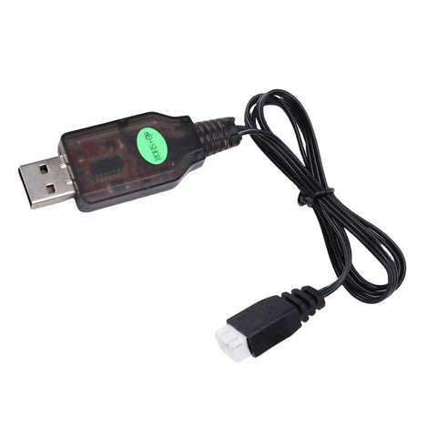 USB Charger Cable For A800 RC Plane And 244016 RC Car, 3.7V JST Battery Charger With Fast Charge, transparent casing