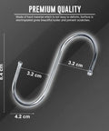 Heavy Duty Stainless Steel S Hooks For Hanging Plants, Utensils, Pots And Clothes, 30 Pack, close-up showing dimensions