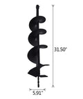 Six Inch Auger Drill Bit With Three Quarter Inch Shaft for Planting and Garden Work, measuring 31.5 inches in length.