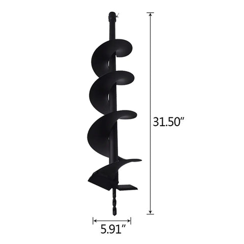 Six Inch Auger Drill Bit With Three Quarter Inch Shaft for Planting and Garden Work, measuring 31.5 inches in length.