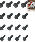 Built Tough 12 Piece Reverse Thread Screws Left Hand Hex Flange Bolts M6 M7 M8 Allen Head Fasteners in black oxide finish.