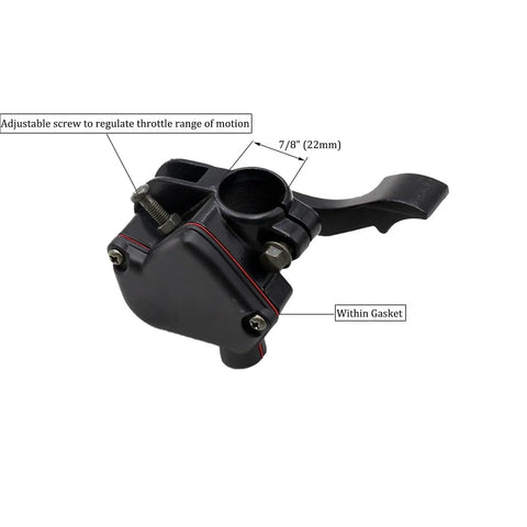 Seven Eighths Inch Twenty Two Millimeter Thumb Throttle Cable Assembly For ATV Quad Go Kart Pit Bike From FiftyCc To Two Hundred FiftyCc Fits Most Chinese And Japanese Brands