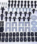 Front End Sheet Metal Hardware Kit For 1969 Chevy Muscle Car with 182 piece reproduction of bolts, clips, washers, and nuts arranged flat