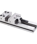 6 Inch Rock Solid Machine Vise With Precision Hardened Steel Flat Jaws For CNC Milling And Lathe Workholding with rotating clamp.