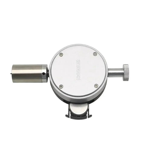 Hassle Free Digital Durometer For Dead Nuts Accurate Shore A To D Hardness Checks On Rubber Plastic Leather and Multi Resin Gear With Sharp LCD Screen and Portable Pocket Shape Design We Really Dig - handheld silver device front view
