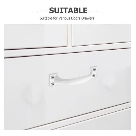 Iron Door Pull Handle With Screws Vintage Gate Handle For Cabinets And Garage Doors on white drawer surface