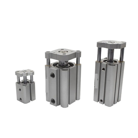Heavy Duty Compact Double Acting Pneumatic Cylinder With Guide Rod Featuring Slick Hardened Shaft And Hella Tough Anti Corrosion Finish For Rock Solid Machine Projects