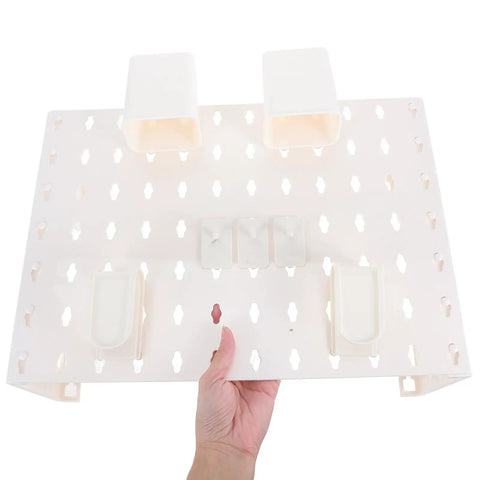 Wall Mounted Pegboard Organizer For Garage And Workshop No Drill Easy Install White Pegboard For Tools And Tool Organization