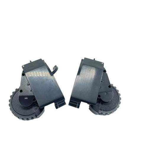 Robust Vacuum Cleaner Wheel Motor And Traveling Wheel Modules For Left And Right Side No Hassle Install side view of black wheel modules
