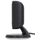 Side view of Hands Free 2D Barcode Scanner Omnidirectional Reader With USB Plug And Play For Retail And Libraries No Fuss Setup Fast Reliable Scanning Durable ABS Housing No Software Needed
