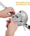 User adjusting the removable screw mounting limit plate on the Smokin Hot Precision Miter Gauge for Your Table Saw.