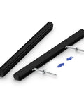 Ten Pack Adjustable Black Cabinet Drawer Pulls From 2 To 8.8 Inches Hole Spacing For Cabinets And Furniture, Center To Center Mounting Adjustable Up To 224 Mm With Wing Nut Fastening Included, Durable Easy Install Hardware shown with wing nut fastening tool