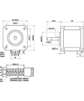 Technical drawing of Nema 17 Stepper Motor 1.5A 63.74oz.in 39mm Body with 1m Cable and Connector for DIY CNC/ 3D Printer