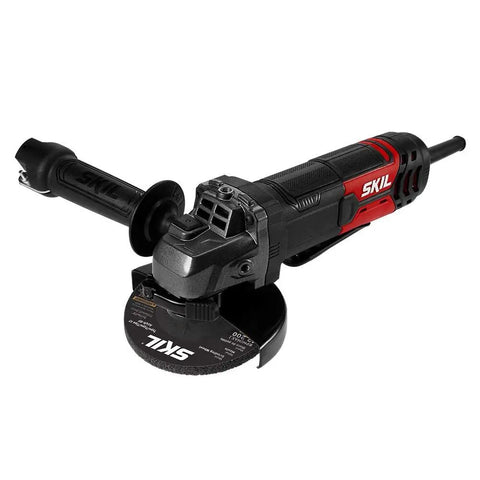 Powerful 8 Amp Corded Angle Grinder With Three Position Side Handle Tool Free Guard Adjustments Safety Lock And Versatile Cutting Grinding And Deburring For Home And Workshop Projects