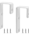 Heavy Duty Bunk Bed Ladder J Hooks, Rock Solid White Iron Brackets with screws for secure mounting in youth bedroom sets.