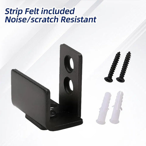 Adjustable U Shape Barn Door Floor Guide For Non Grooved And Grooved Doors Wall Mounted With Adjustable Bracket Fits Fifteen Sixteenths Inch To One And Three Sixteenths Inch Non Grooved Thick And One Seven Eighths Inch To Two Seven Eighths Inch Grooved