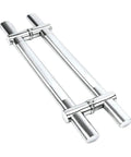 Heavy Duty Stainless Steel Sliding Barn Door Handle 24 Inch Built To Last Pull Push Door Hardware For Wood Glass Metal Doors Interior Or Exterior Rust Resistant Gate Handle viewed from an angle.