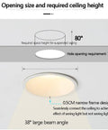 Image showing dimensions for UWYTGF 9 Pack Retrofit Led Recessed Lighting 3.2 Inch, with hole opening requirement of 75MM.