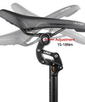 Suspension Seatpost With Six Diameter Options 27.2mm 28.6mm 30.4mm 30.9mm 31.6mm 33.9mm Fits Most Mountain And Road Bikes showing adjustable angle