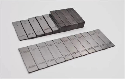 Top Shelf 32 Piece High Speed Steel Gage Block Set Engineered For Micrometers And Table Saw Checks featuring various gauge blocks.