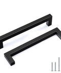 Black Square Bar Cabinet Pulls Set of 20 Dope Stainless Steel Drawer Handles for Kitchen Cabinets Cupboards and Dressers, 7.5 Inch Center Hole