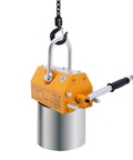 Beefy Steel Magnetic Lifter With Super Grippy Rubber Handle And Heavy Duty U Loop Shackle Hook 10.6 X 5.5 Inch hoist tool for lifting iron loads.