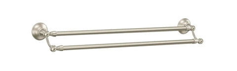 Spot Resist Brushed Nickel Sage Collection 24 Inch Double Towel Bar For Wall Mount Bathroom Hanger With Two Rods Easy Install Durable Stainless Look