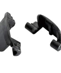 Two black nylon hinge angle restriction clips for 86 degree opening, 10 pack, soft close compatible, easy post install for Blumotion systems.