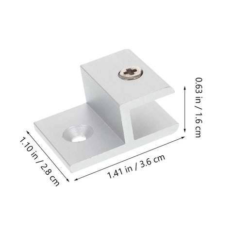 Heavy Duty H Type Fixing Clips Shelf Brackets For Wall Mounted Frameless Glass Shelves Waterproof And Heat Resistant 30 Pack