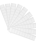 Top Tier One Hundred Pieces Uhf Rfid Tags 860 To 960 Mhz Adhesive Labels arranged in a fan, showing clear adhesive labeling design.