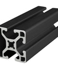 Kickass 1.5 Inch Tri Slotted Aluminum Extrusion Profile Featuring Three Smooth T Channels For Heavy Duty Linear Motion Rails And Custom Workshop Builds In 48 Inch Black Anodized Finish side view showing tri slot design and smooth finish