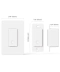Dimensions of 4 Pack Smart Light Switch 2.4GHz WiFi Single Pole Neutral Wire Required Works With Alexa Google Home SmartThings Remote Control FCC Listed Easy Install