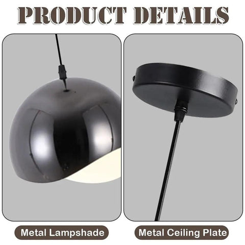 ZSJPDP American Industrial Style Metal Hanging Lamp, 8.2in. features black metal lampshade and ceiling plate.