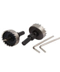36mm Hole Saw Kit with 70mm Long HSS Drill Bits, Spring Loaded Twist Design, 6mm Shank, 13mm Cutting Depth, includes 2 Hex Wrenches