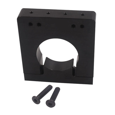 Heavy Duty Aluminum Motor Bracket For Engravers 52 65 80mm Center Hole Spindle Holder Mount Kit with screws, black finish.