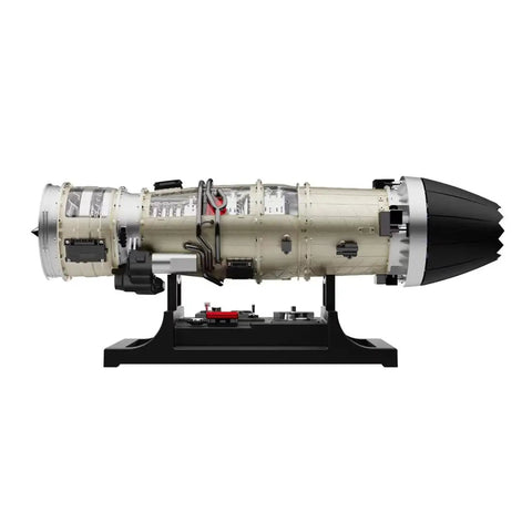 Metal Turbofan Aircraft Engine Model Kit With Twin Rotor Mechanics 1 To 10 Scale Jet Engine Replica on display stand.