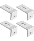 Heavy Duty Aluminum L Leg Solar Brackets for Color Steel Roofs showing 125mm UV resistant hardware, top angle view.