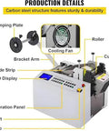 Top Tier 250W Automatic Heat Shrink Tube Cutter High Precision Electric Pipe Cutting Machine control panel and components overview.
