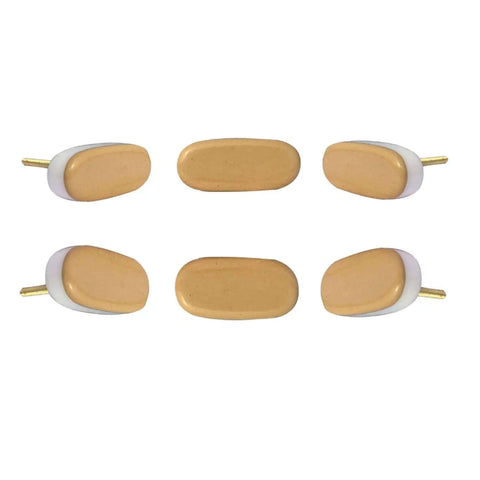 Yellow Oval Marble Cabinet Knobs Set of 6 Furniture Hardware Drawer Pulls for Dressers showing six oval knobs in smooth resin.