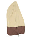Side view of Durable Patio Egg Chair Cover With Zipper Fits Most Hanging Egg Swing Chairs 75 Inch High By 45 Inch Deep Waterproof Windproof Weather Resistant Beige