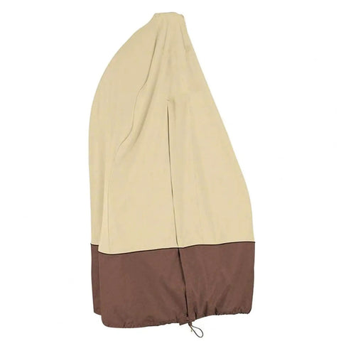 Side view of Durable Patio Egg Chair Cover With Zipper Fits Most Hanging Egg Swing Chairs 75 Inch High By 45 Inch Deep Waterproof Windproof Weather Resistant Beige