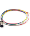 8 Pin M12 A Coded Connector Cable Straight Back Mount Waterproof IP67 Aviation Socket Unshielded Solder Type Sensor Receptacle view