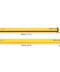 Light Curtain Sensor Security Beam Kit 24V DC 525mm Pro Grade With 12 Beams, yellow safety beams with dimensions.